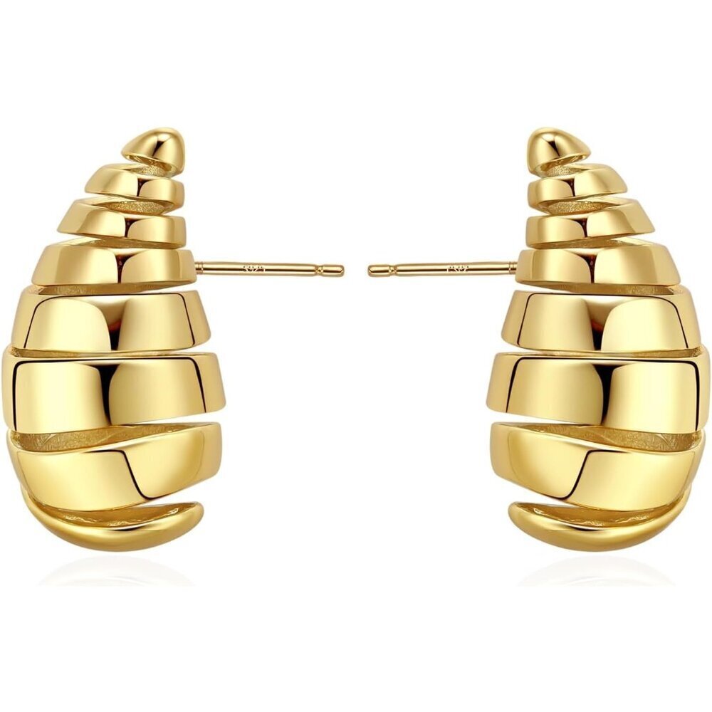 ⚡Gold Spiral Stud Earrings Unique Layered Twist Earrings for Women Fashion
